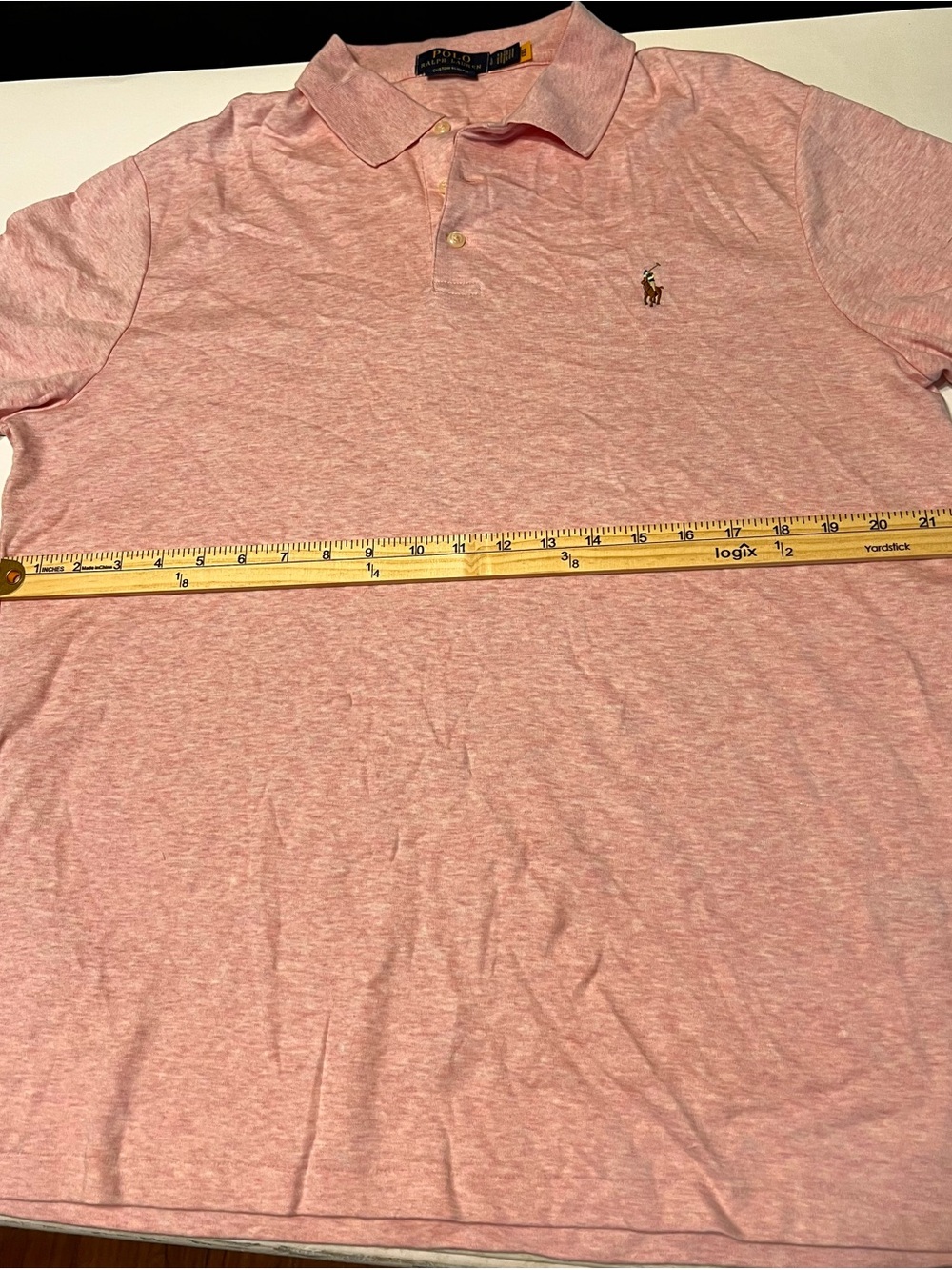 Polo by Ralph Lauren Classic Fit Heather Pink Polo Shirt size small